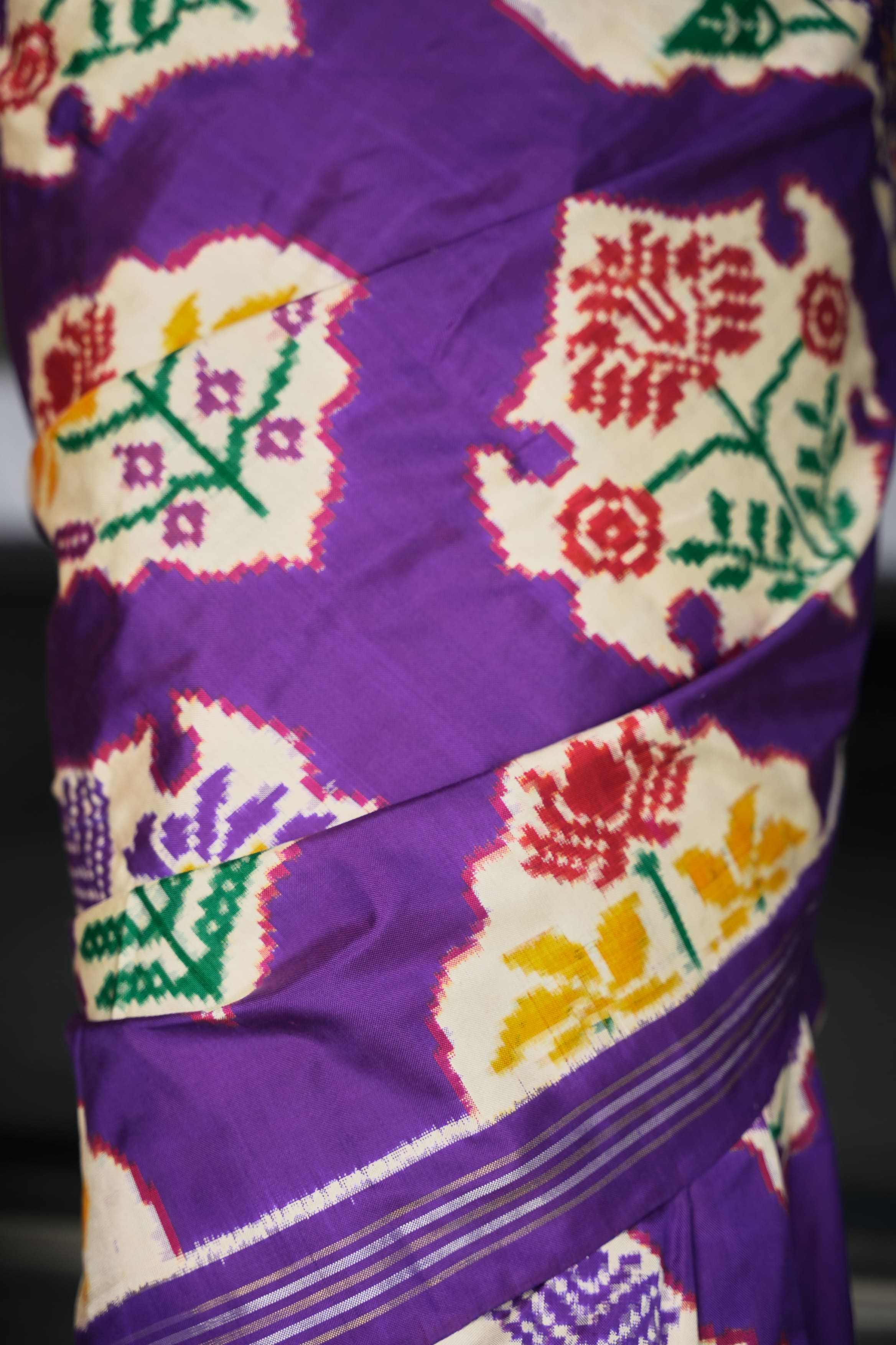 Purple Double Ikkat Saree