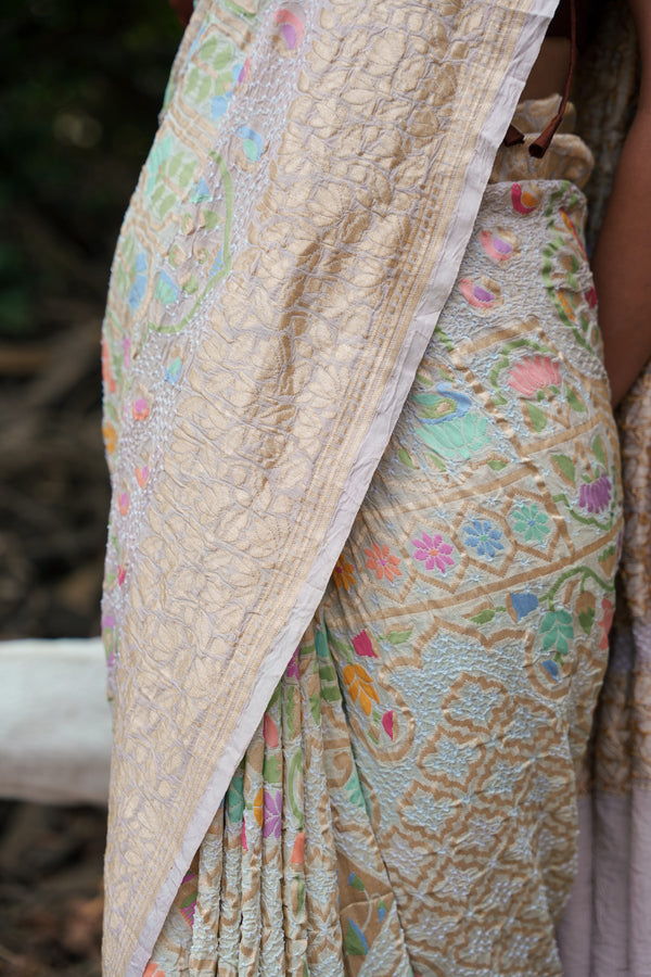 Meenakari Bandhani Saree
