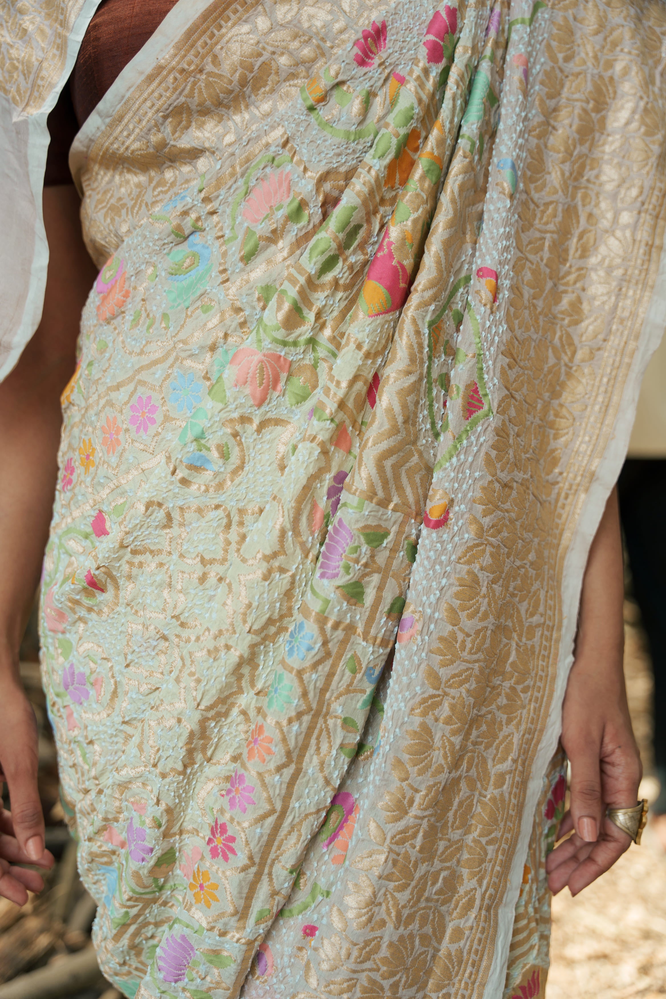 Meenakari Bandhani Saree